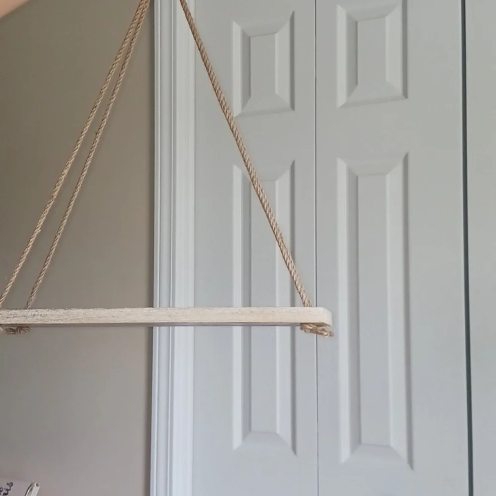 Brand New wood hanging Shelves. Whitewashed.